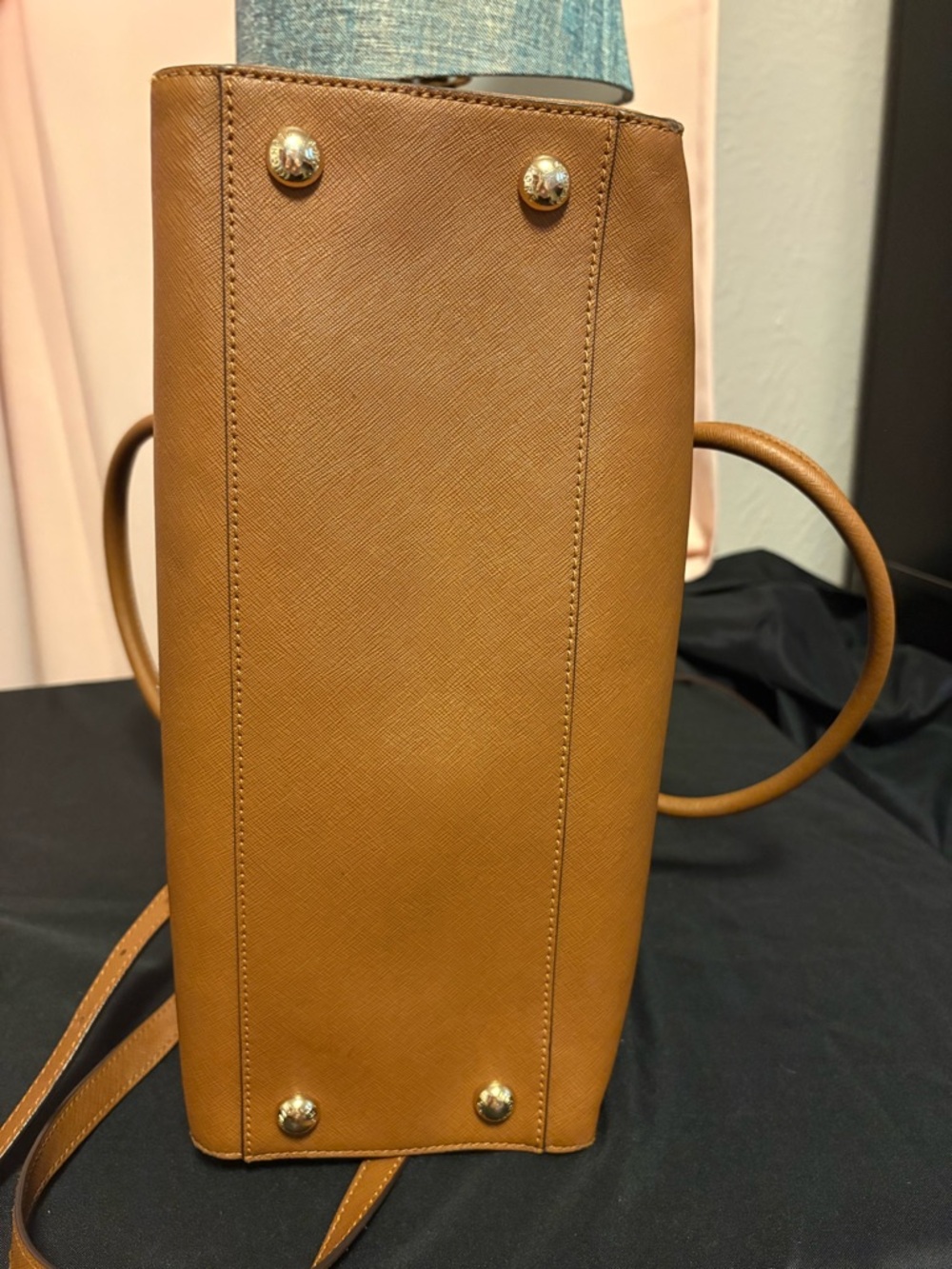Michael Kors Caramel Brown Leather Satchel with Gold Hardware - Picture 10 of 11